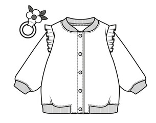 Baby Body suit, Baby Romper, baby dress, baby one piece suit, baby clothes, baby fashion flat cad