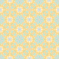 Fototapeta premium Pastel mosaic ornamental seamless vector pattern, on white background