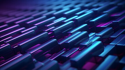 Obraz premium 3d rendering of purple and blue abstract geometric background. Scene for advertising, technology, showcase, banner, game, sport, cosmetic, business, metaverse. Sci-Fi Illustration. Product display