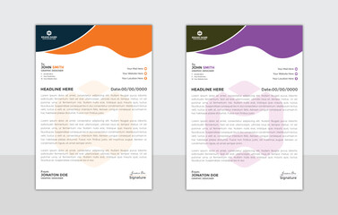 Letter Head Design,letterhead design set a4 size and unique shape colorful work theme style design