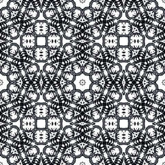 Obraz premium Black ornamental seamless vector pattern, on white background