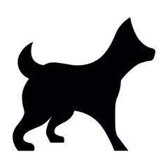 Dog black pictogram on white background