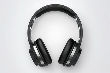 Fototapeta na wymiar Black equipment musical stereo technology sound modern isolated headset background headphone audio