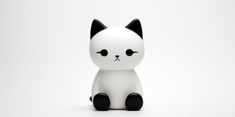 minimalist cute Cat doll sad face