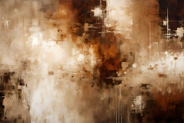 Brown and Beige Abstract Art Painting