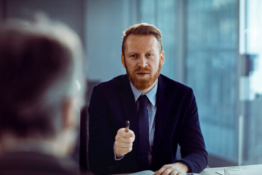 Businessman during professional meeting in the office