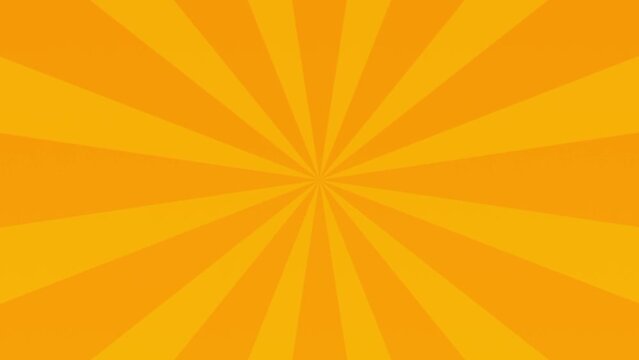 Animation of rotating comic lines with orange and yellow colors