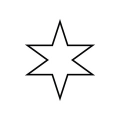 Star icon in flat design. Star icon on white background. Vector illustration.