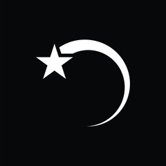 Star icon in flat design. Star icon on white background. Vector illustration.