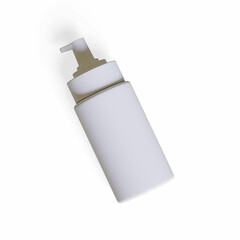 Realistic cosmetic packaging bottle white background, rendering 3D illustration