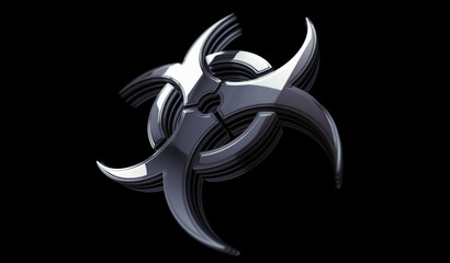 Biohazard danger alert symbol digital 3d illustration