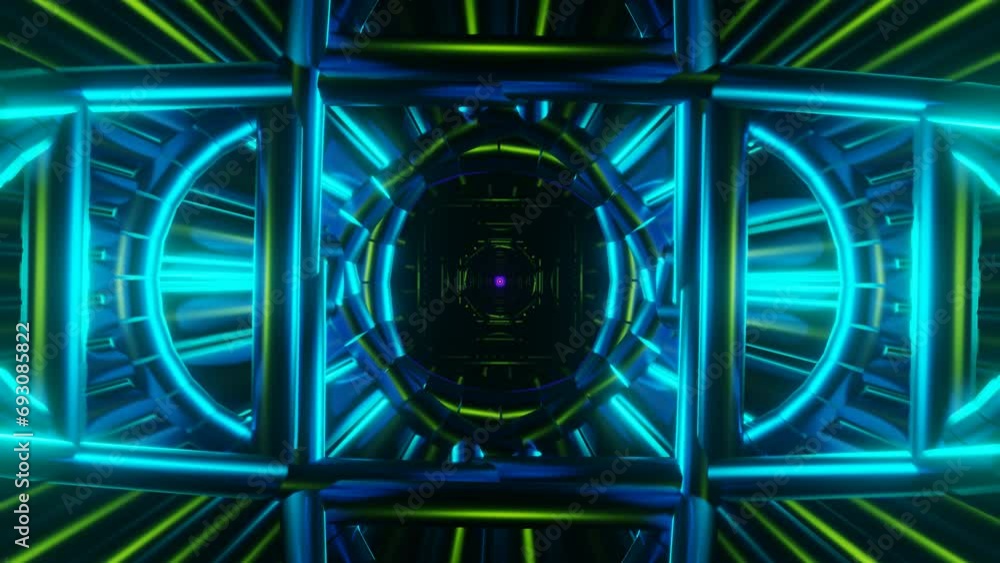 Aufkleber neon lights create a mesmerizing dance in a pulsating vj loop.