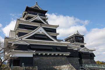 The Famous Landscape vintage building of Kumamoto Castle in Northern Kyushu, Japan.