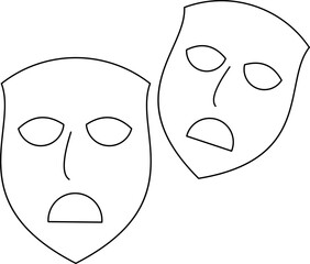 Theater Mask Line Drawing