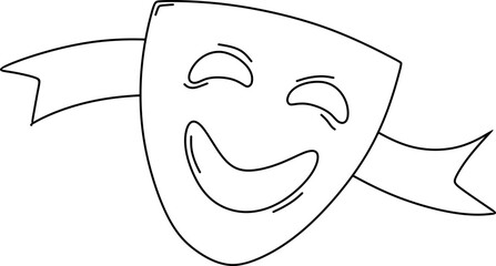 Theater Mask Line Drawing