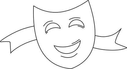 Theater Mask Line Drawing