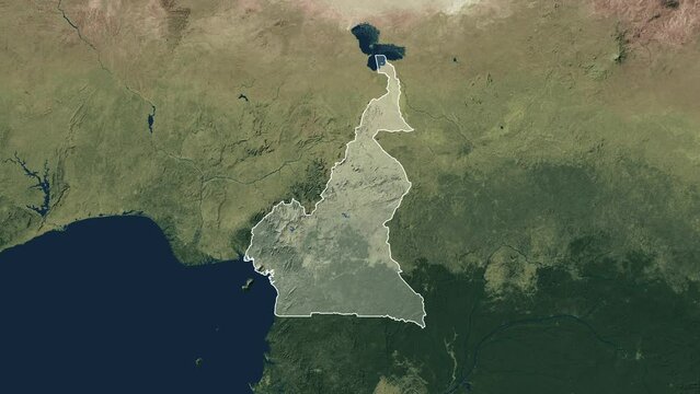 Zoom in from World Map to Cameroon, Districts appear in the last 5 sec