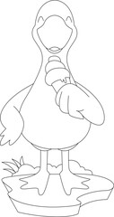 Duck Waffle ice cream Animal Vector Graphic Art Illustration