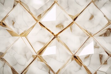 Abstract polygonal pattern luxury white with gold and marble background
