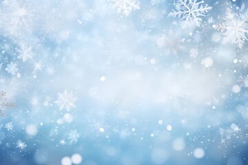 Naklejka na ściany i meble Winter background with snowflakes. Christmas and New Year concept.
