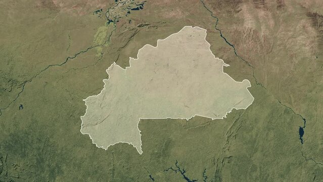 Zoom in from World Map to Burkina Faso, Districts appear in the last 5 sec