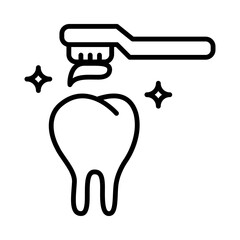 Brushing teeth icon. Dental health care icon