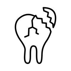 Damaged teeth, unhealthy teeth. Dental health care icon