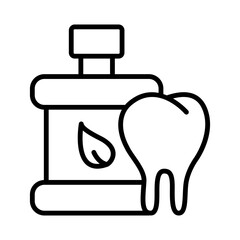 Mouth freshening solution and healthy teeth. Dental health care icon