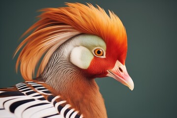 Fototapeta premium close-up of duck preening feathers