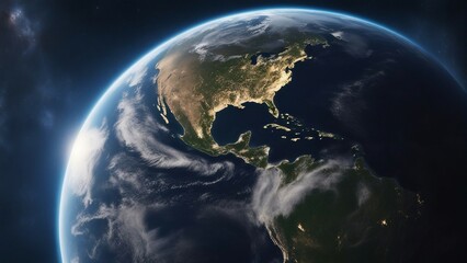 close up view of the earth from space  