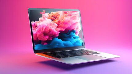 Ultra-thin floating laptop template