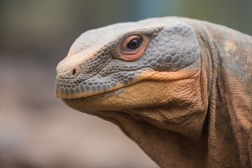 close-up of a komodo dragons scaly skin texture