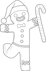 Santa Claus Christmas Candy cane Vector Graphic Art Illustration