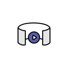 360 Video icon design with white background stock illustration
