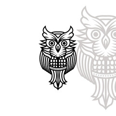 Owl line logo on white background