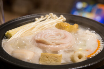 Pork chop hotpot in restaurant