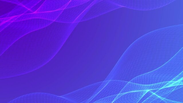 Blue purple abstract background with moving grid. Animation of abstract bright background with free space in the middle. It can be use vertically and horizontally.