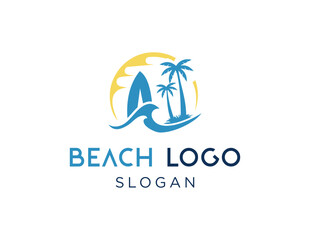 The logo design is about Beach and was created using the Corel Draw 2018 application with a white background.