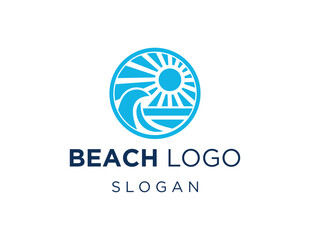 The logo design is about Beach and was created using the Corel Draw 2018 application with a white background.