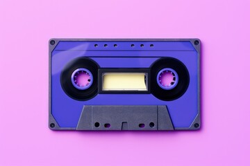 Obraz premium Cassette tape isolated on pink background, Generative AI