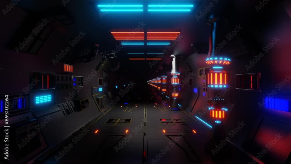 Poster endless movement forward through the futuristic fantasy shadow. looped animation. 3d render