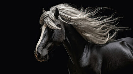 Obraz na płótnie Canvas black horse on black
