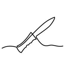 knife continuous line art