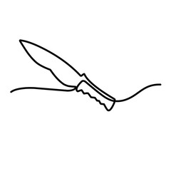 knife continuous line art