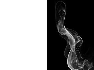 Realistic marijuana smoke steam, swirling movement of white smoke isolated on transparent background