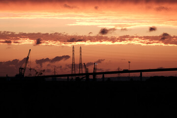Naklejka premium Industrial Sunset