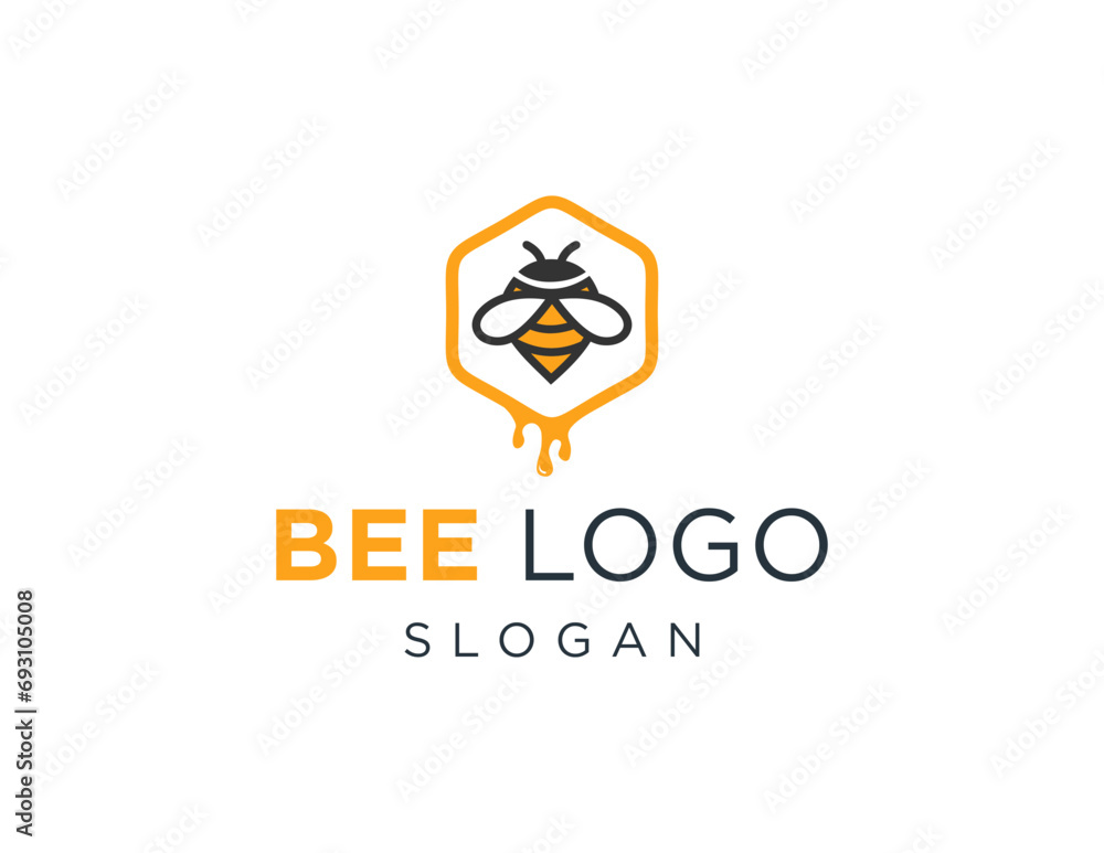 Poster the logo design is about bee and was created using the corel draw 2018 application with a white back