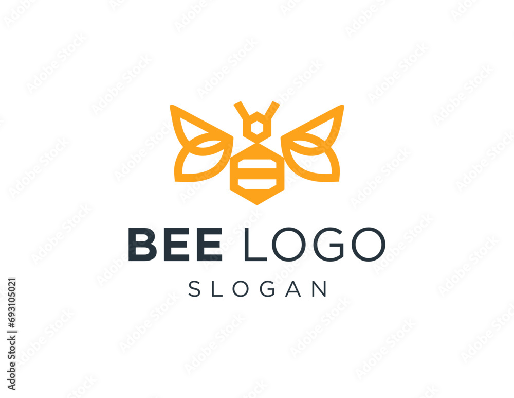 Poster the logo design is about bee and was created using the corel draw 2018 application with a white back