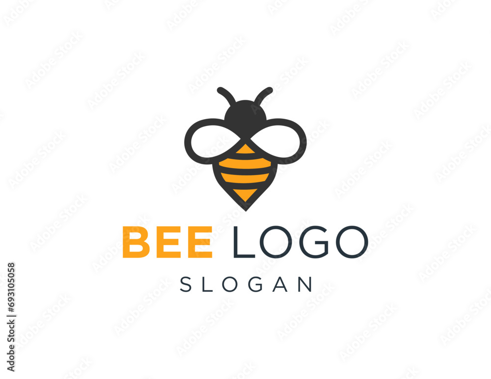 Poster the logo design is about bee and was created using the corel draw 2018 application with a white back