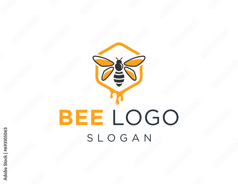 Poster the logo design is about bee and was created using the corel draw 2018 application with a white back